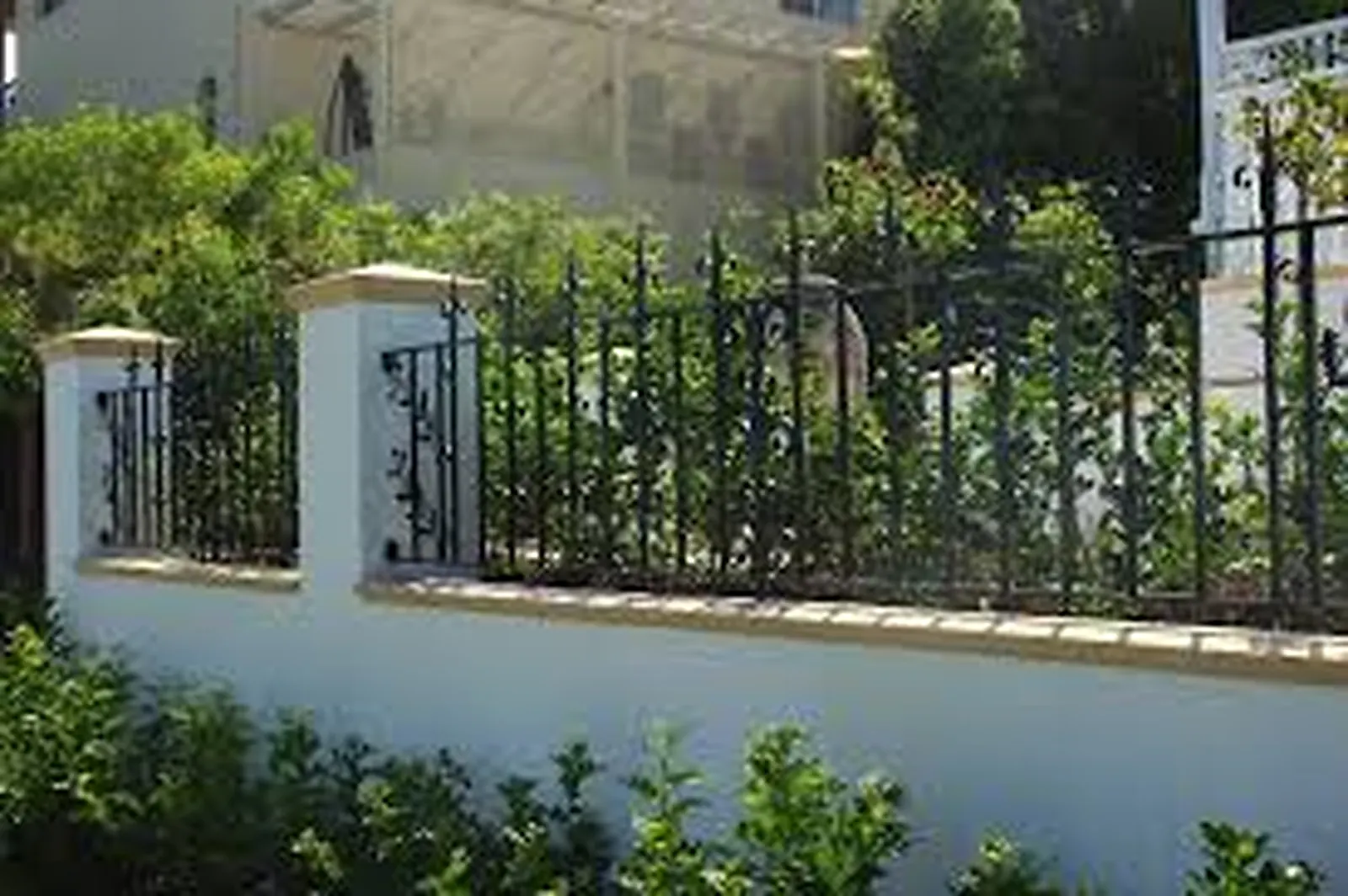 Wrought iron fence and gate detail