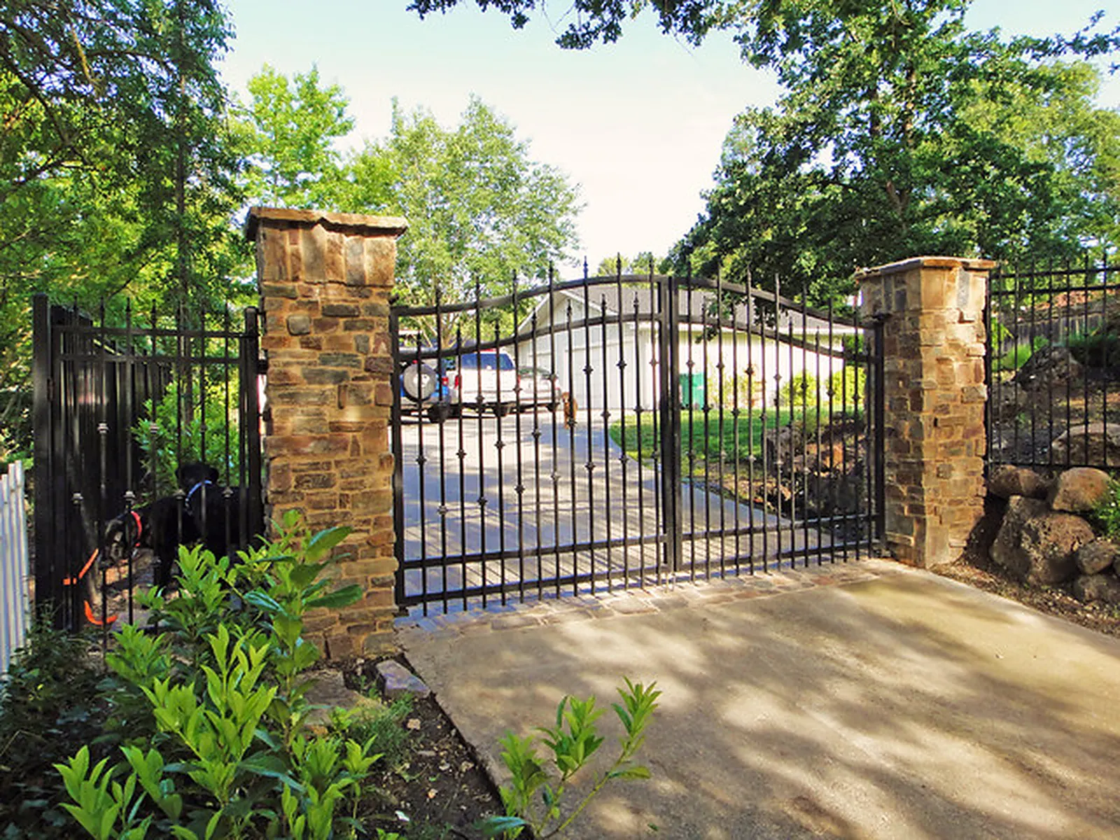 Black aluminum security fence